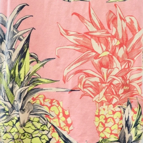 Guess Pink Tropical Pineapple Sheath Fitted Stretchy Bodycon Dress Size Medium M - Picture 4 of 8